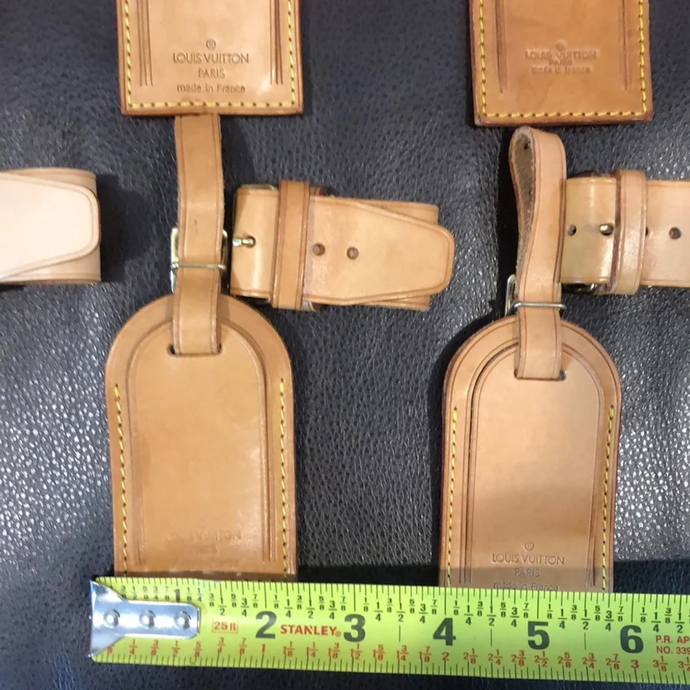 M LOUIS VUITTON LV Luggage Tag & LV Poignet - One Set Vachetta Leather